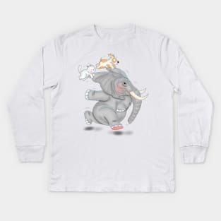 Run Elephant ... Run Kids Long Sleeve T-Shirt